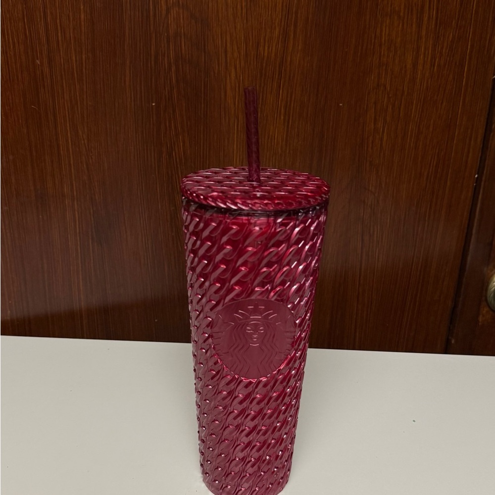 Starbucks Chained Link Burgundy Red 24 Ounce Venti Tumbler